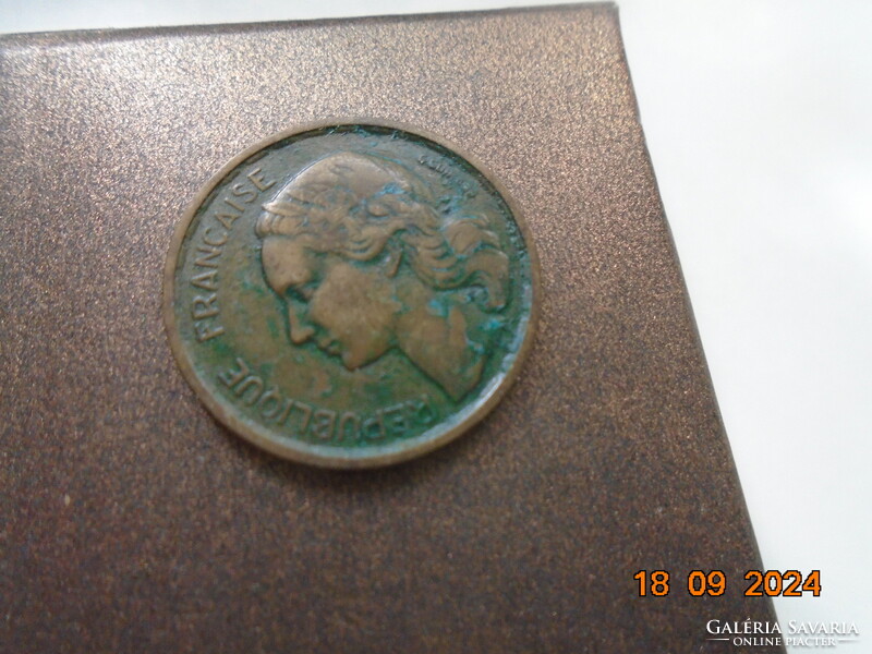 10 Frank,Franciaország,1950,Guiraud metszete,állat kakas,aluminium-bronz