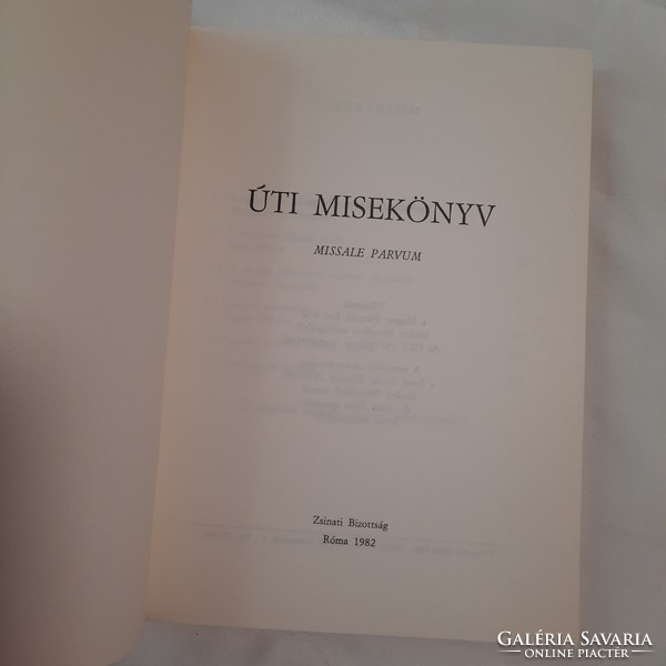 Kozma György: Úti misekönyv    Zsinati Bizottság Róma 1982