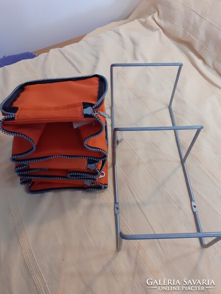 IKEA régi HEJAN narancssárga CD tartó falra szerelhető váz hordozható elemek