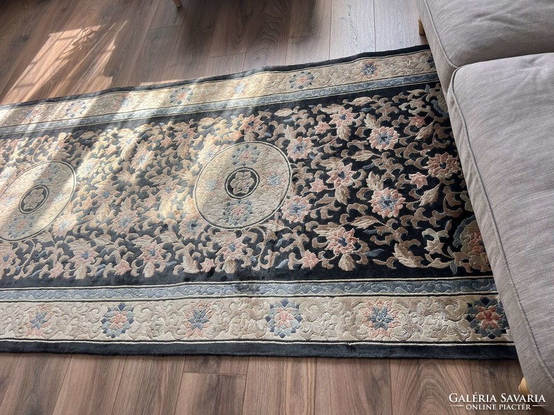 Gyönyörű egyedi bambuszselyem szőnyeg 120x400 különleges, ritka darab