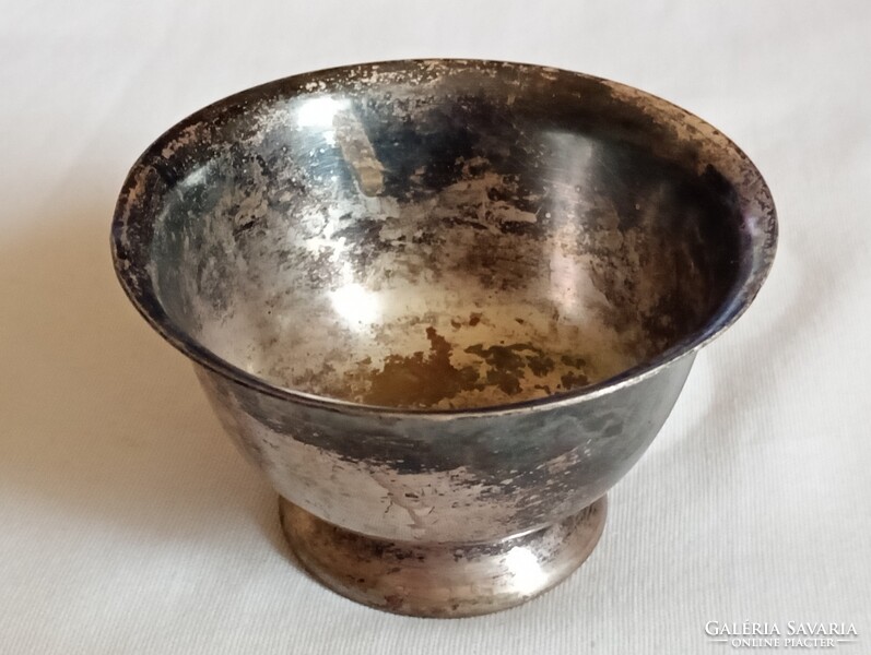 Kehely césze ezüstözött réz Ø9x5,5cm régi borbély