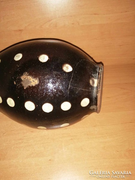 Antik mázas pöttyös szilke köcsög - 26 cm magas
