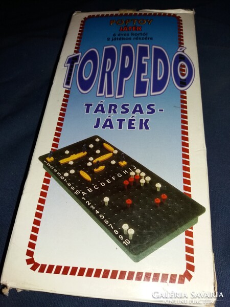 Retro magyar kisipari POPTOY TORPEDO társasjáték dobozával a képek szerint