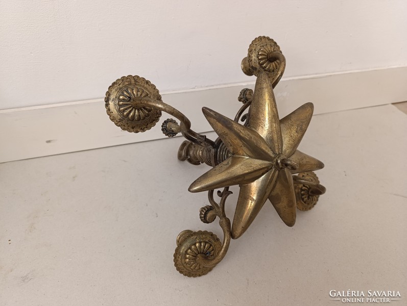 Antik bronz sábesz zsidó szombati csillár olajmécses judaika menora menóra 19. század 256 9588