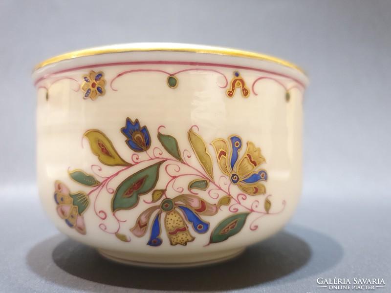Herendi MHG porcelán bonbonier cukortartó aranykontúrral festve