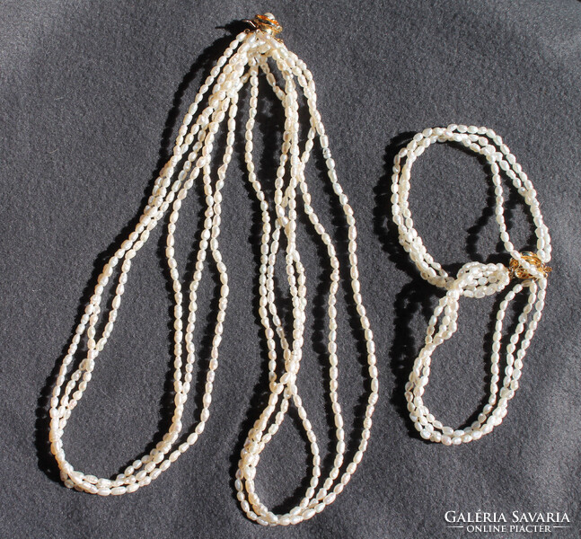 Gyöngy nyaklánc és karkötő