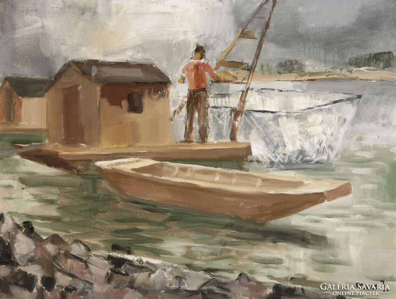 Rozs János (1901-1987) Dunai Halász 60x80cm | Dunapart