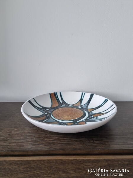 Krajtsovits Margit iparművészeti kerámia tál-32 cm