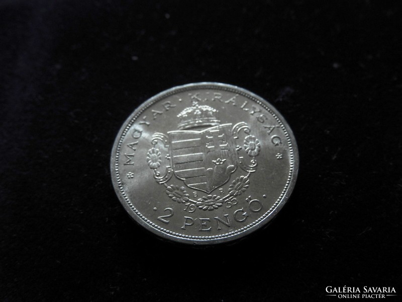 1935 ezüst Rákóczi 2 pengő UNC verdefényes - túl szép, jelöletlen ARTEX ? (KBD)