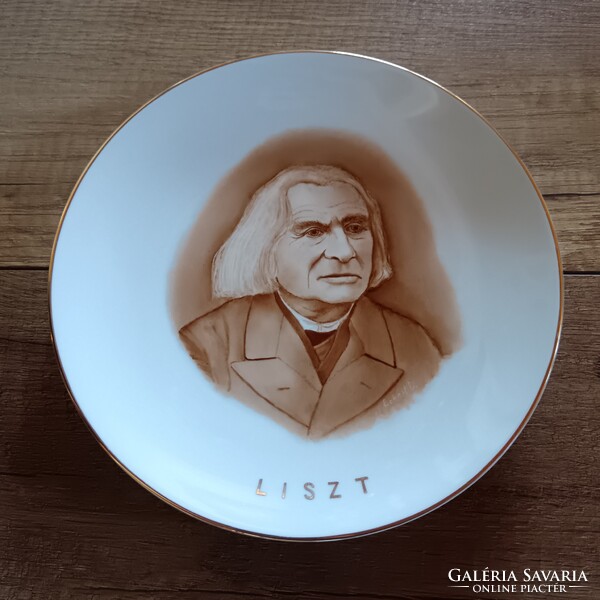 Régi Herendi porcelán falidísz Liszt Ferenc portréjával