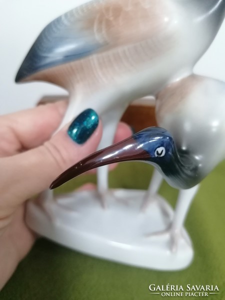 Hollóházi porcelán Íbisz madár pár