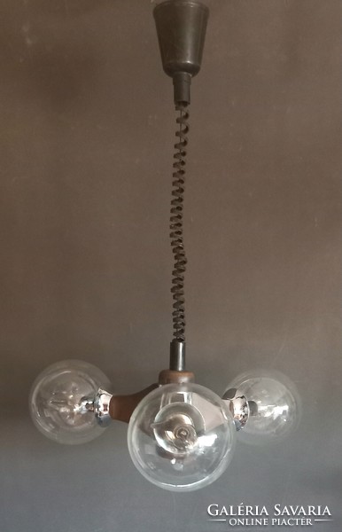 Bauhaus Sved design króm- fa Szputnyik mennyezeti lámpa ALKUDHATÓ