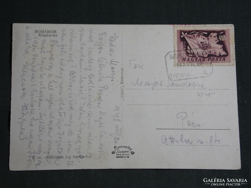 Képeslap,Kolozsvár,Klapka tér,szobor látkép,részlet,1940-