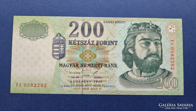 1998 évi 200 forintos UNC bankjegy