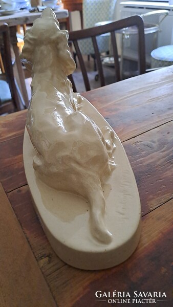 Vastagh György Herendi porcelán ír szetter kutyaszobra