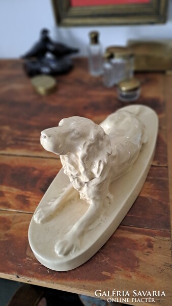 Vastagh György Herendi porcelán ír szetter kutyaszobra