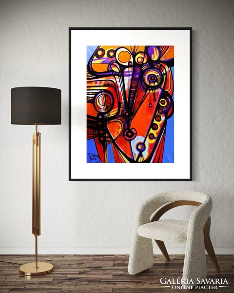 Simeon Gonzales - Rostro en Evolución - XL- 70x100 cm, akril, vászon
