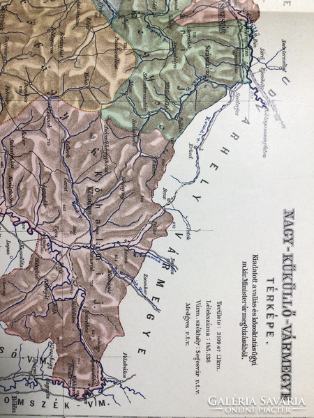 Nagy-Küküllő vármegye térképe. Kogutowicz 1905. Magyar Földrajzi Intézet. Erdély