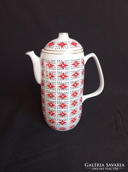 Art Deco Hollóházi kávés kanna, kiöntő