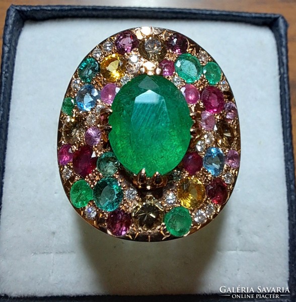 14 kt rose arany bulgari stílusú gyűrű