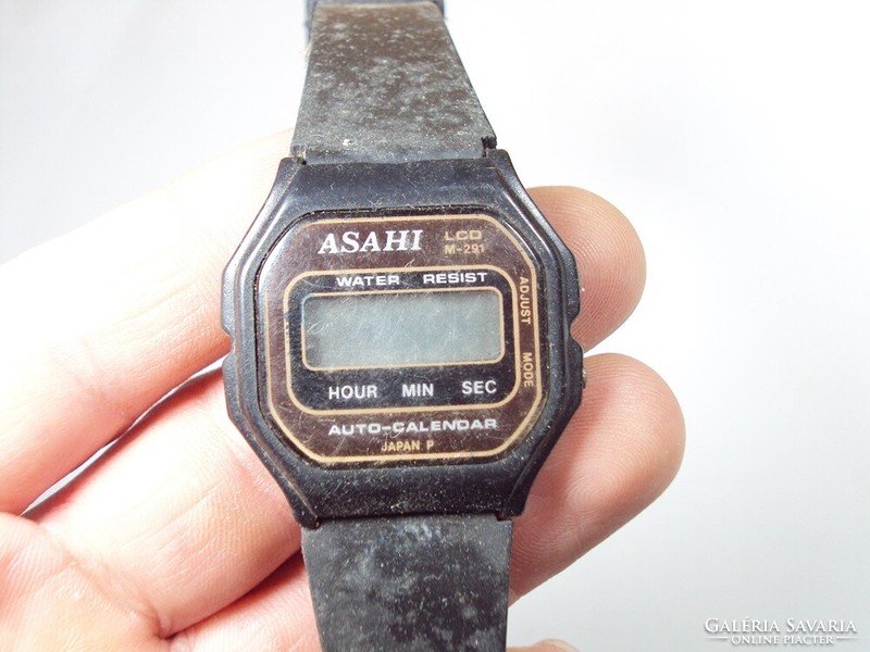 Retro régi vízálló óra karóra quartz kvarc - Asahi LCD M-291 japán gyártmány