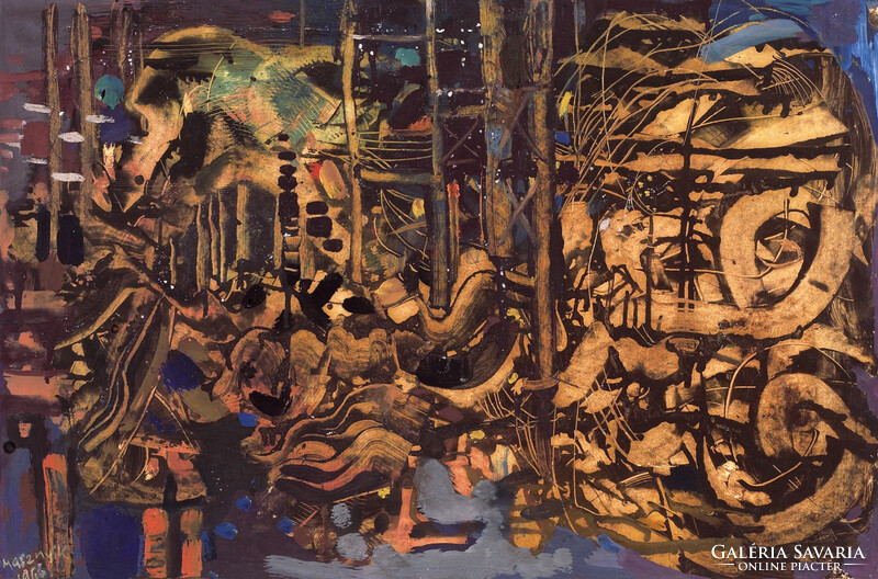 Máriási Masznyik Iván festőművész (1928-1997) – Formák játéka c. festménye