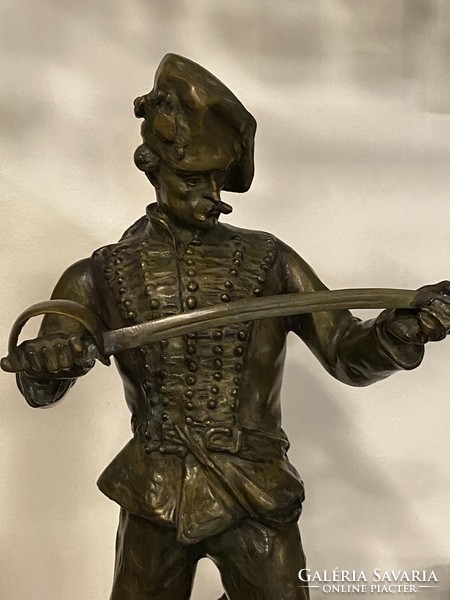 Ritka Nagy Méretű Kisfaludy-Strobl Zsigmond Hadik Huszár