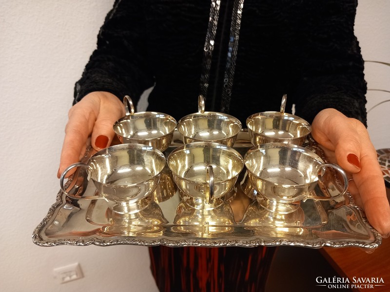 Kuriózum !! Ezüst pálinkás/likőrös szett !   (483 gramm)