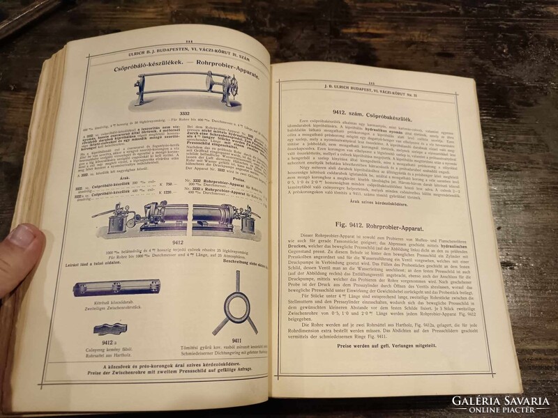 ULRICH B.J. Árjegyzék, 1914-ből, nagyon igényes könyv (árjegyzék)az akkori vasárukból