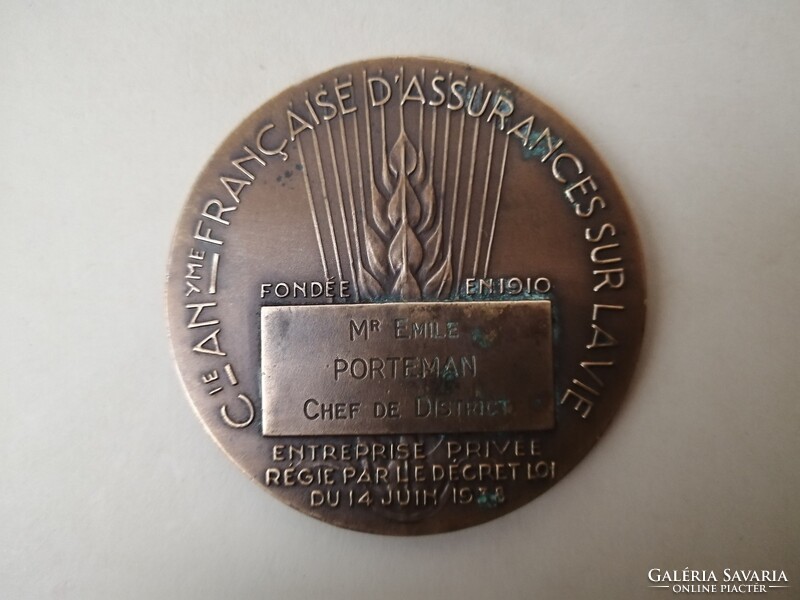 RAYMOND DELAMARRE (1890-1986) - BRONZ EMLÉKÉREM - KAKAS