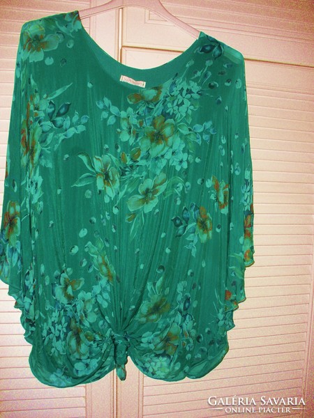 Selyem tartalmú blúz,zöld
