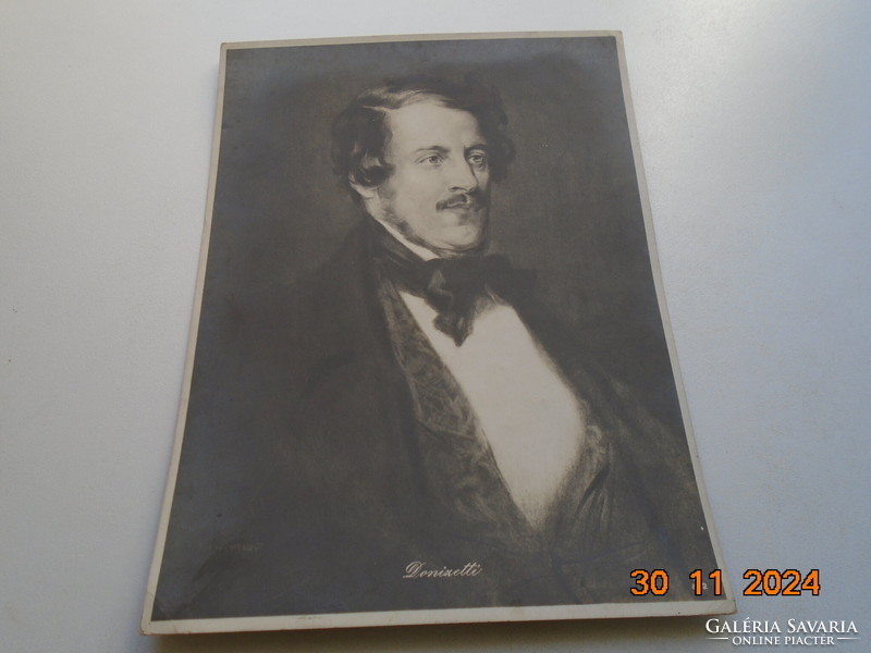 DONIZETTI (1797-1848) olasz zeneszerző portréja művészi fotója Franklin Nyomda képanyag archivumából
