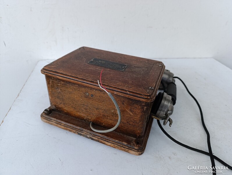 Antik telefon fali fadobozos fülhallgatós fa telefon kagylóval és hallgatóval starožitný telefón 621