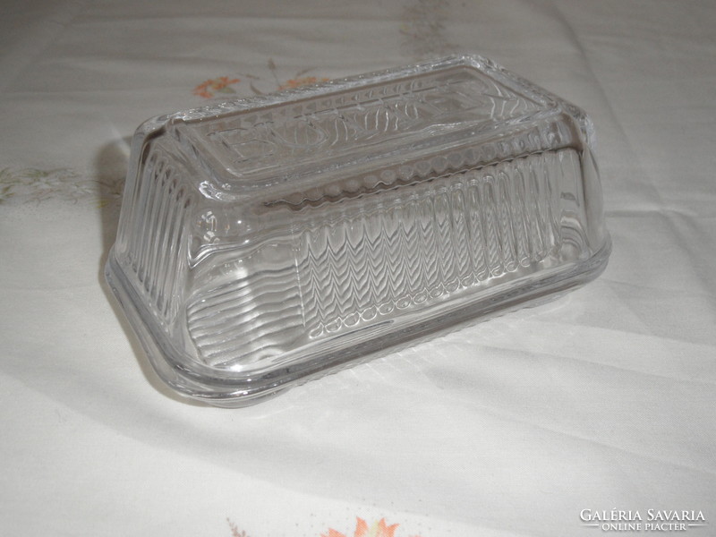 BUTTER üveg vajtartó, sajttartó