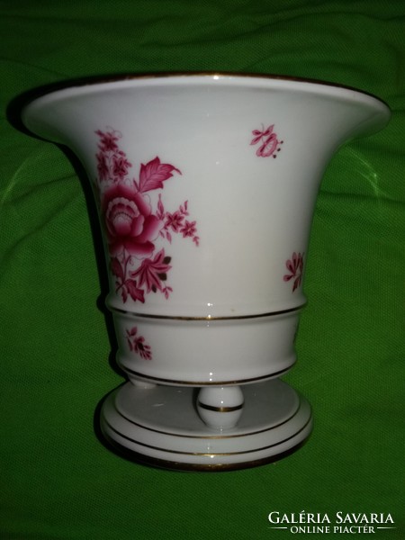 Nagyon szép Herendi Nanking Bouquet mintás lábas váza kaspó 14 X 14 X 9,5 cm a képek szerint