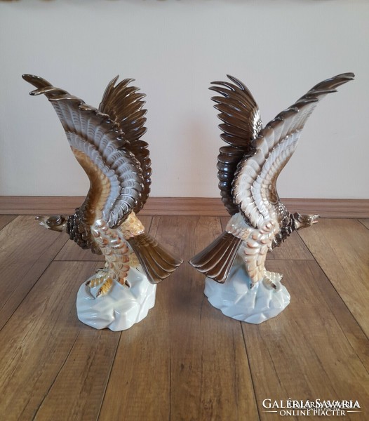 Régi Herendi porcelán Turul / Sas madár pár
