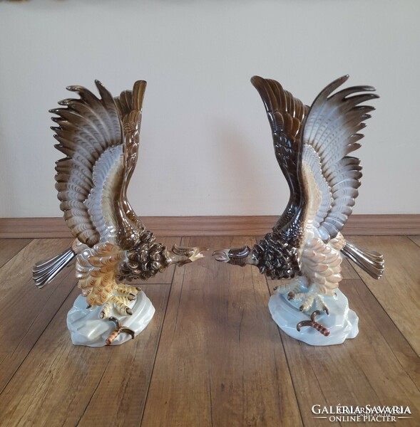 Régi Herendi porcelán Turul / Sas madár pár