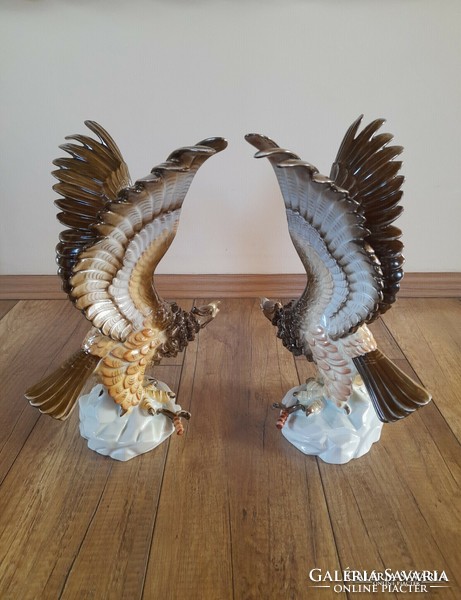 Régi Herendi porcelán Turul / Sas madár pár