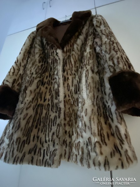 Ocelot mintás valódi szőrme bunda