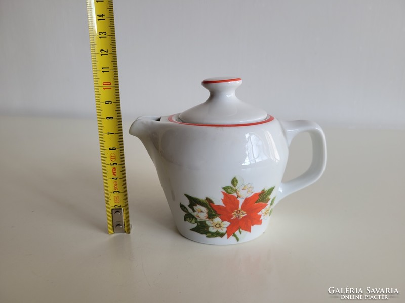 Retro Hollóházi kotyogós kávéfőző mikulás virágos régi porcelán kiöntő
