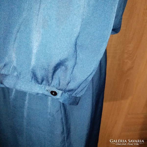 PROMOD kék dupla hatású vállain díszítéses alkalmi ruha 40/42