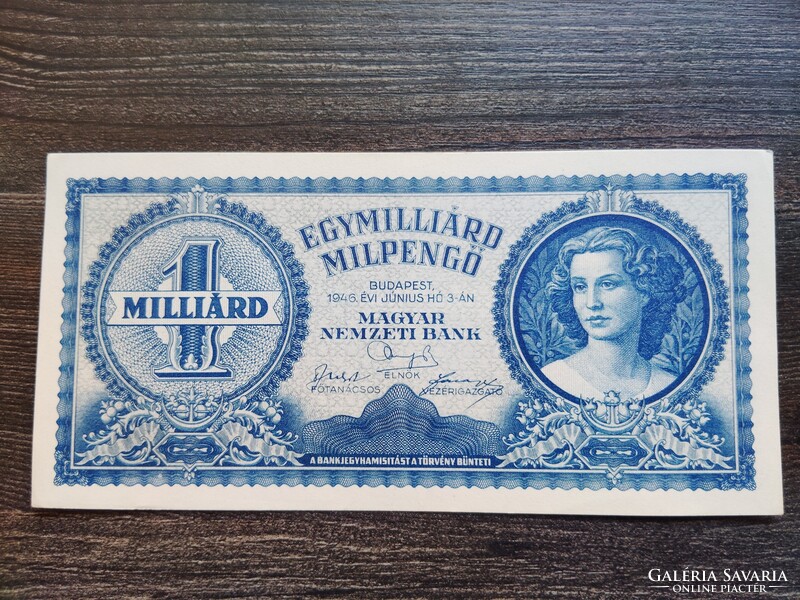 Egymilliárd milpengő 1946 aUNC