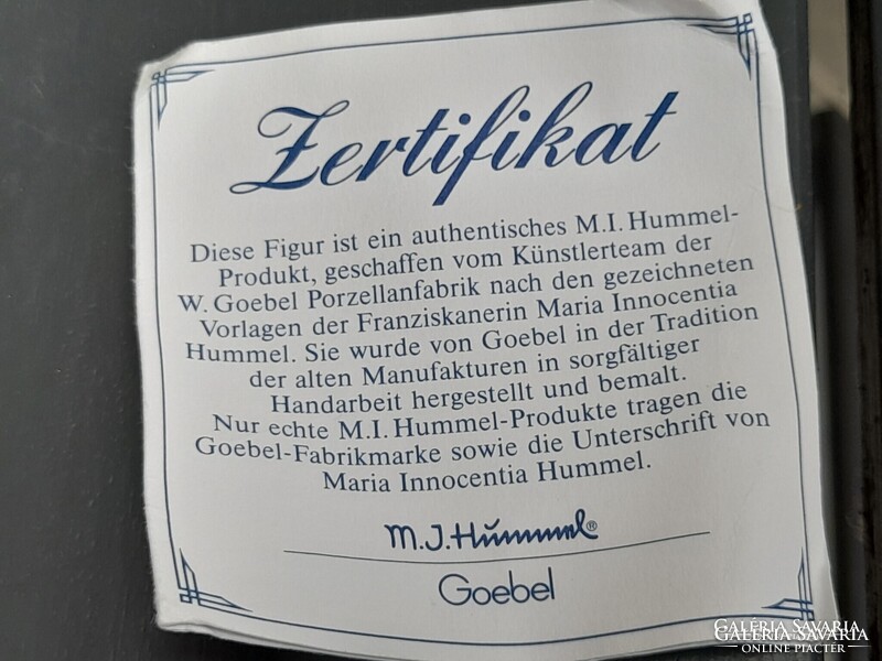 Hummel Gobel angyal eredeti dobozában certifikációval