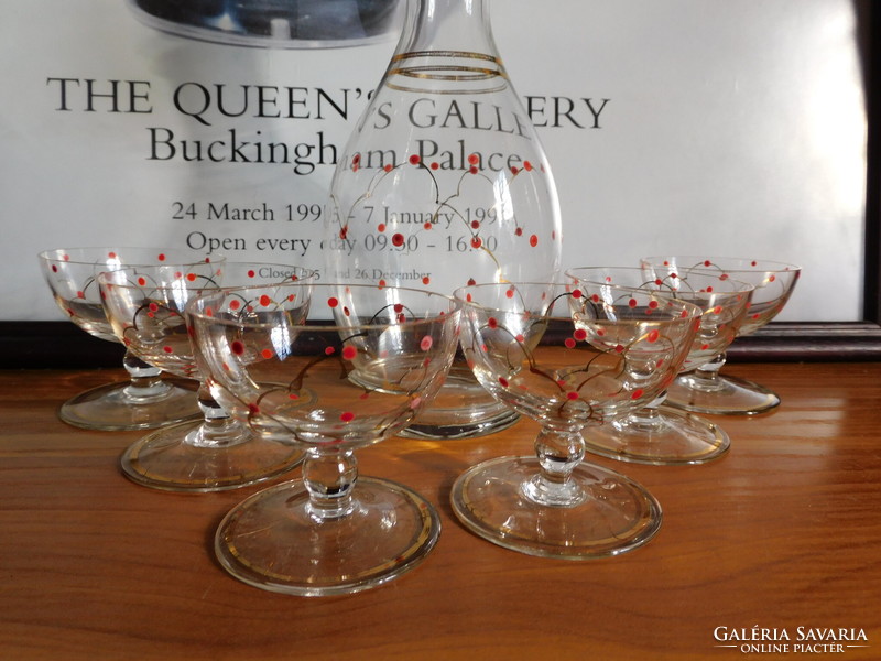 Parádi pöttyös likőrös készlet