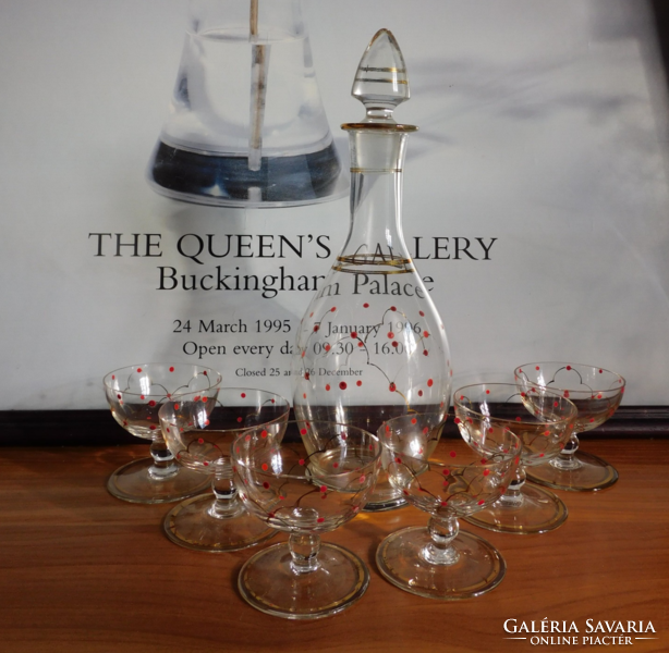 Parádi pöttyös likőrös készlet