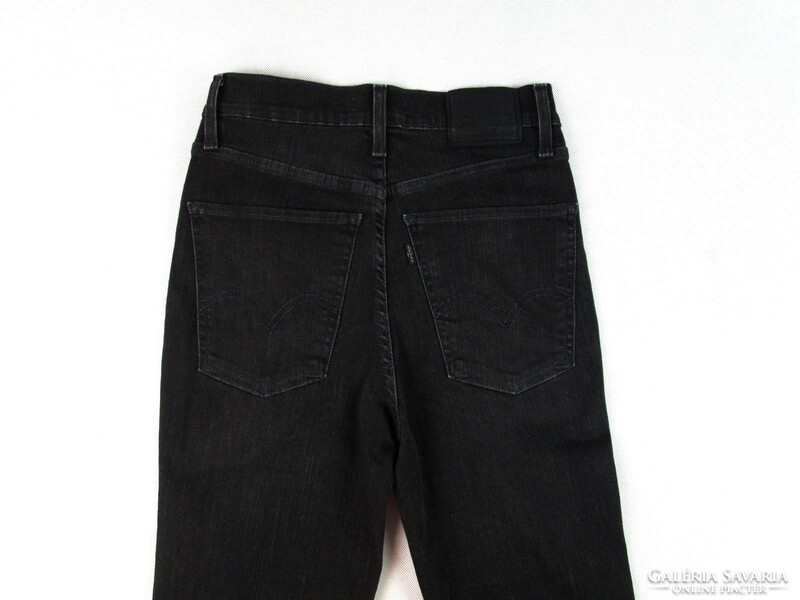EREDETI LEVIS MILE HIGH SUPER SKINNY (W27 / L30) NŐI FEKETE SZTRECCSES FARMER