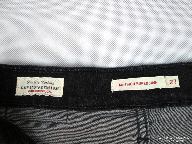 EREDETI LEVIS MILE HIGH SUPER SKINNY (W27 / L30) NŐI FEKETE SZTRECCSES FARMER