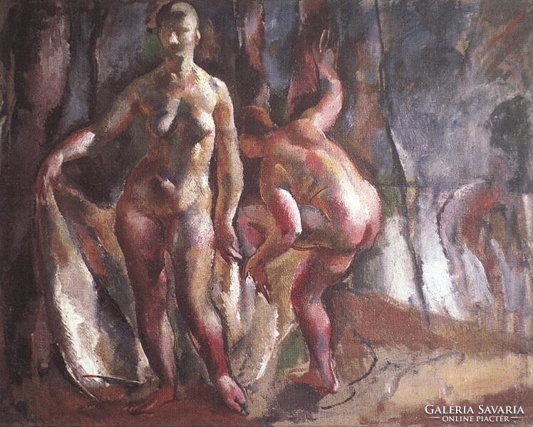Kelemen Emil (1895-1975) - Fürdés után - nagybányai festmény