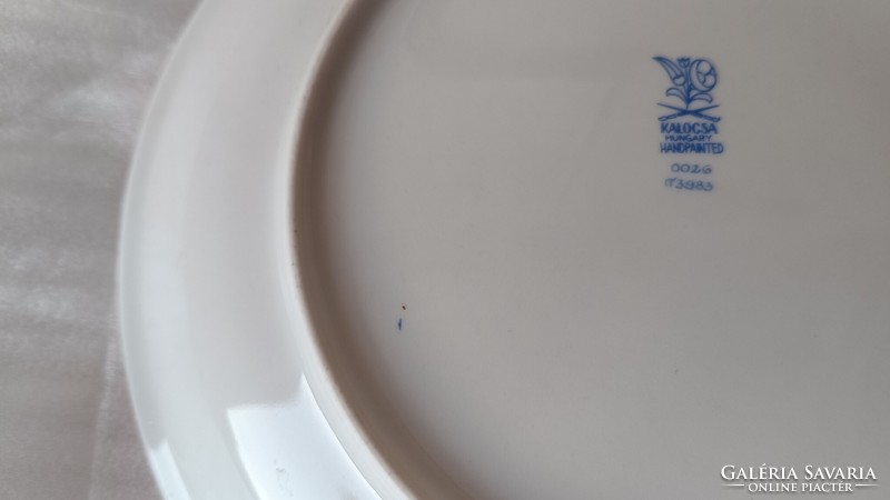 Kalocsa porcelán fali tányér, kézzel festett