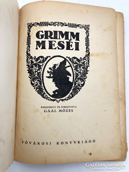 Grimm meséi - antik mesekönyv ritkaság Jaschik Álmos szines illusztrációival, 1922